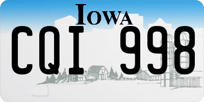 IA license plate CQI998