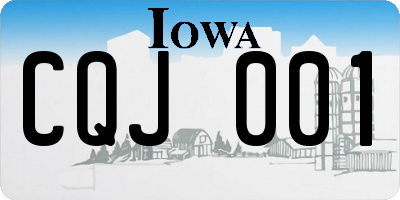 IA license plate CQJ001