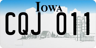 IA license plate CQJ011