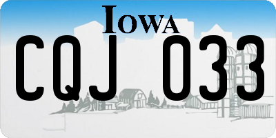 IA license plate CQJ033