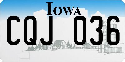 IA license plate CQJ036