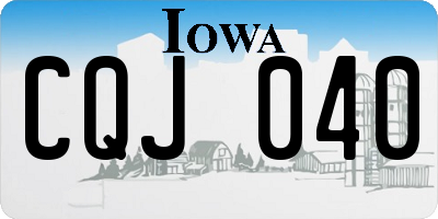 IA license plate CQJ040