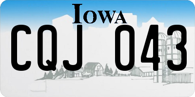 IA license plate CQJ043