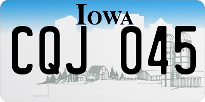 IA license plate CQJ045