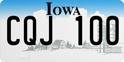 IA license plate CQJ100