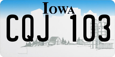 IA license plate CQJ103