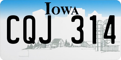 IA license plate CQJ314