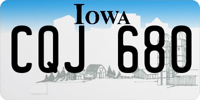 IA license plate CQJ680