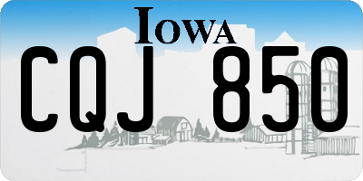 IA license plate CQJ850