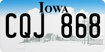 IA license plate CQJ868