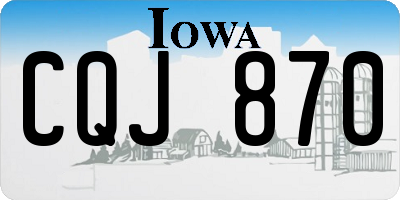 IA license plate CQJ870