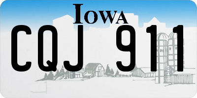 IA license plate CQJ911