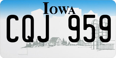 IA license plate CQJ959