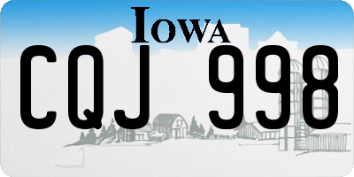 IA license plate CQJ998