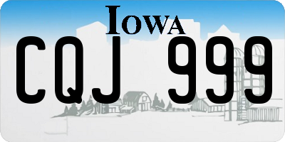 IA license plate CQJ999