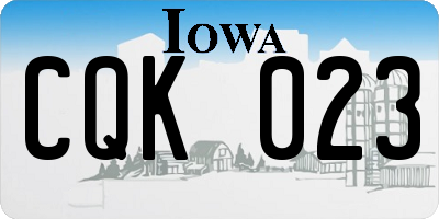 IA license plate CQK023