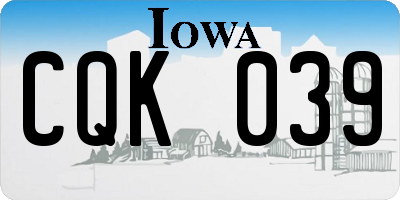 IA license plate CQK039