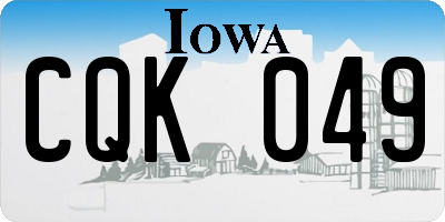 IA license plate CQK049