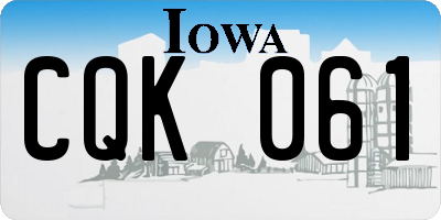 IA license plate CQK061