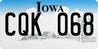 IA license plate CQK068