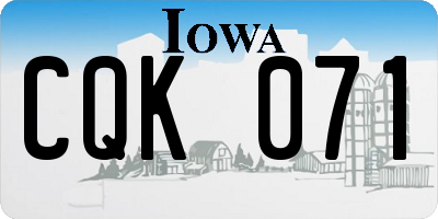 IA license plate CQK071