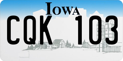 IA license plate CQK103
