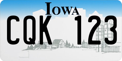 IA license plate CQK123