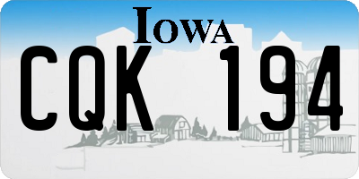 IA license plate CQK194