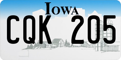 IA license plate CQK205