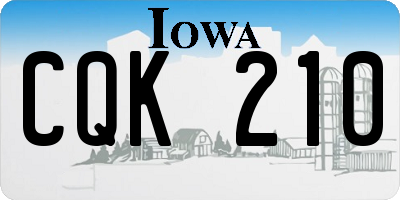 IA license plate CQK210
