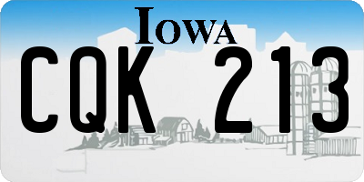 IA license plate CQK213