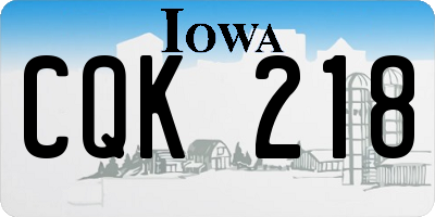 IA license plate CQK218
