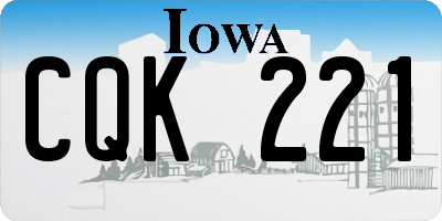 IA license plate CQK221