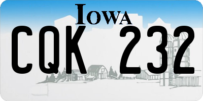 IA license plate CQK232