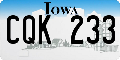 IA license plate CQK233