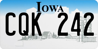 IA license plate CQK242