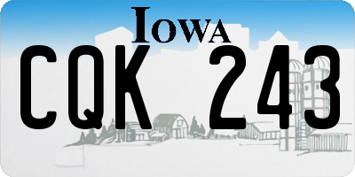 IA license plate CQK243