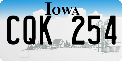 IA license plate CQK254
