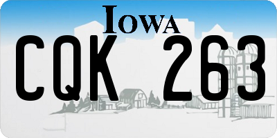 IA license plate CQK263