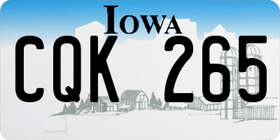 IA license plate CQK265