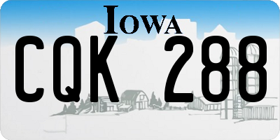 IA license plate CQK288
