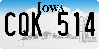 IA license plate CQK514