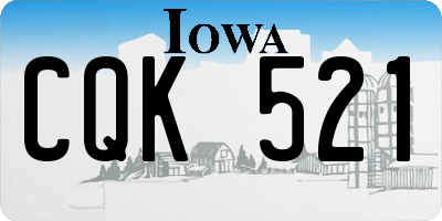 IA license plate CQK521