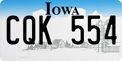 IA license plate CQK554