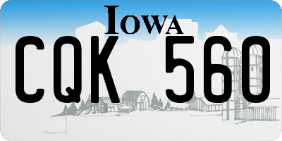 IA license plate CQK560