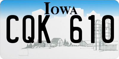 IA license plate CQK610