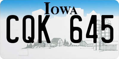 IA license plate CQK645