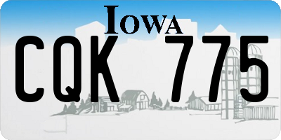 IA license plate CQK775