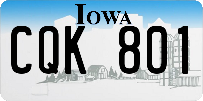 IA license plate CQK801