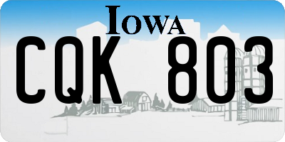 IA license plate CQK803